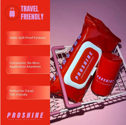 PROSHINE - Exfoliating Towels & Body Oil Bundle