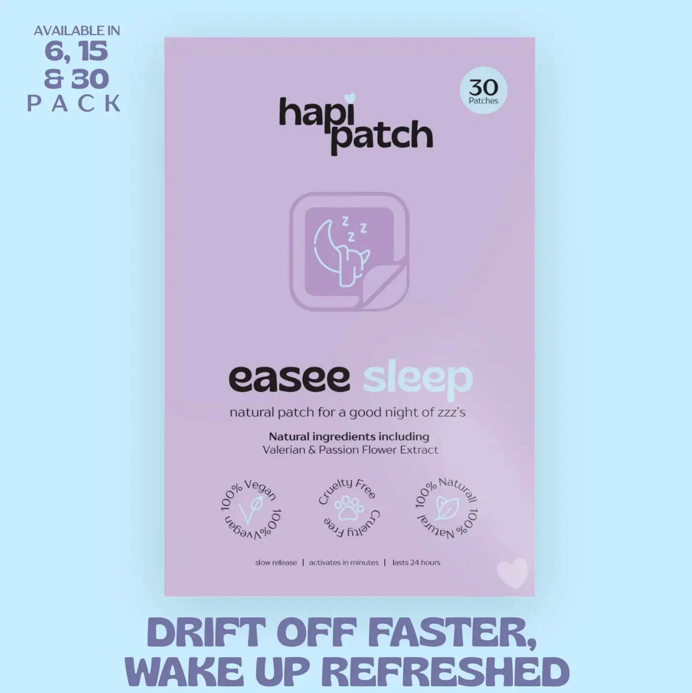 Hapi Patch - Easee Sleep Patches, 30 Pack