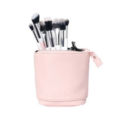 Donna May London Stand & Store Makeup Brush Case in Pink | Adjustable & Travel-Friendly
