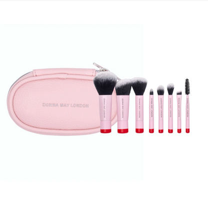 Donna May London 8-Piece Travel Makeup Brush Set in Blush Pink Case