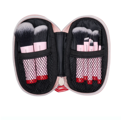 Donna May London 8-Piece Travel Makeup Brush Set in Blush Pink Case