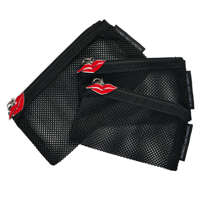 Donna May London Trio of Stylish Mesh Makeup Pouches