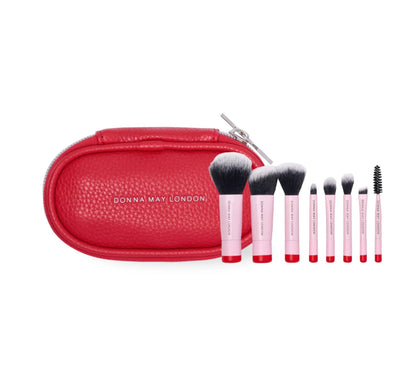 Donna May London 8-Piece Travel Makeup Brush Set in Red Case