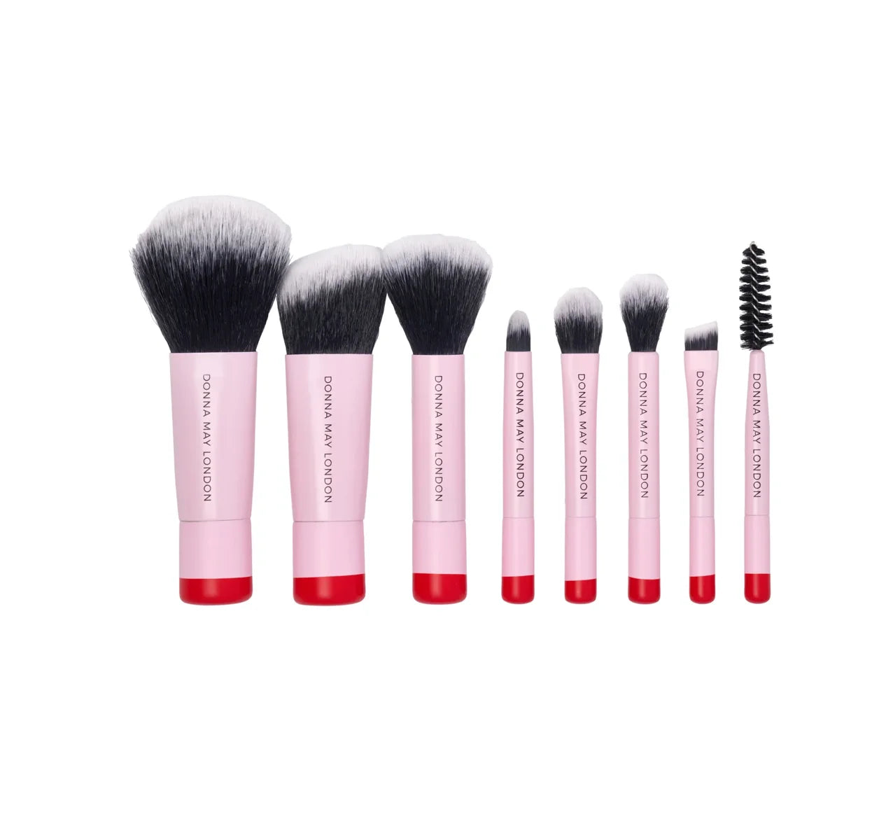 Donna May London 8-Piece Travel Makeup Brush Set in Red Case