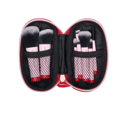 Donna May London 8-Piece Travel Makeup Brush Set in Red Case