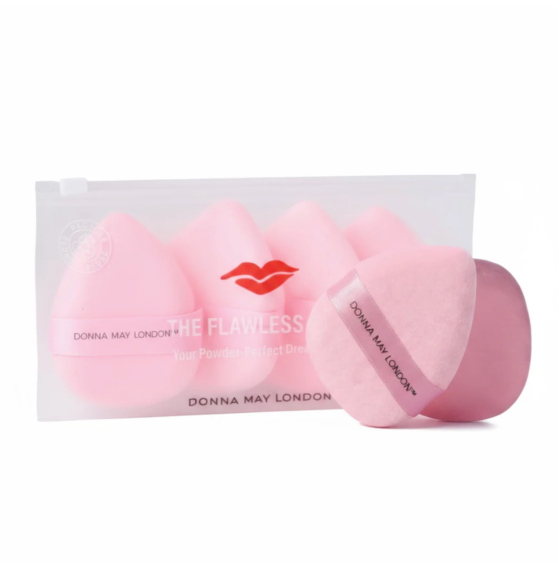 Donna May London 4-Piece Powder Puff Set – Pink