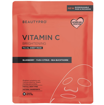 Beauty Pro BRIGHTENING Collagen Sheet Mask with Vitamin C