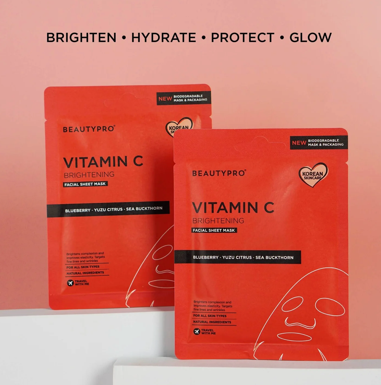 Beauty Pro BRIGHTENING Collagen Sheet Mask with Vitamin C