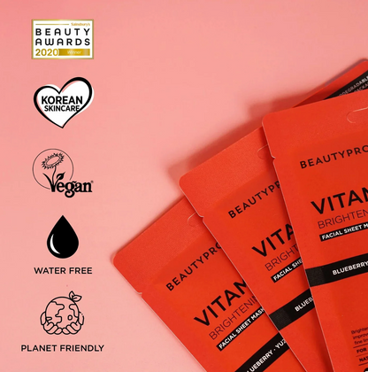 Beauty Pro BRIGHTENING Collagen Sheet Mask with Vitamin C