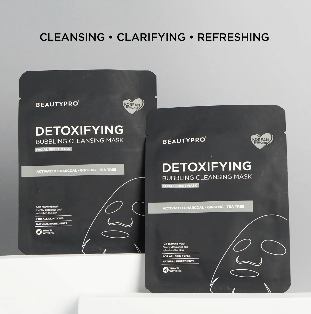 Beauty Pro DETOXIFYING Bubbling Cleansing Sheet Mask with Activated Charcoal