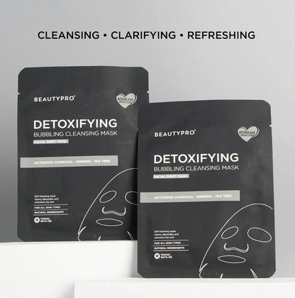 Beauty Pro DETOXIFYING Bubbling Cleansing Sheet Mask with Activated Charcoal
