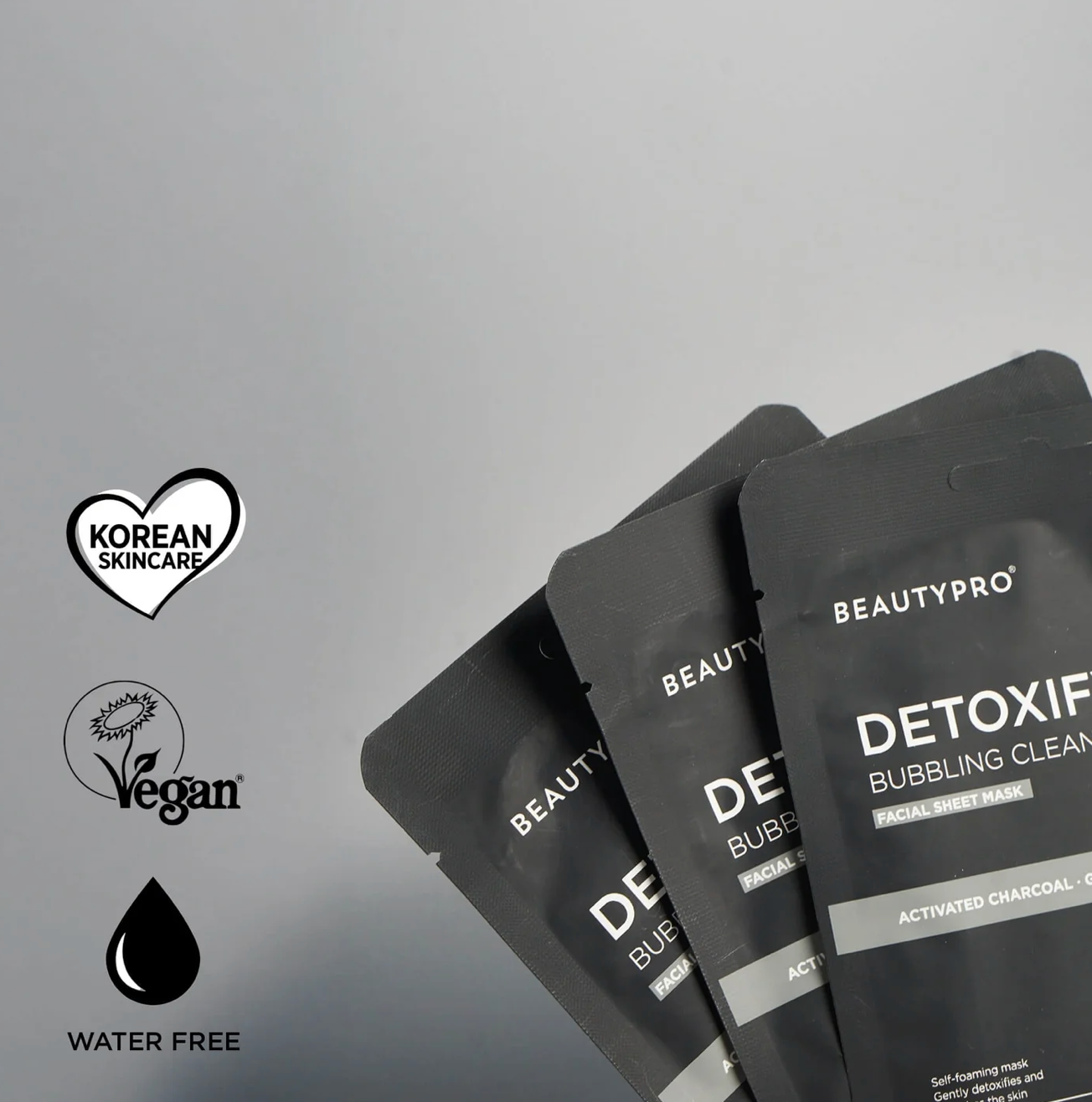 Beauty Pro DETOXIFYING Bubbling Cleansing Sheet Mask with Activated Charcoal