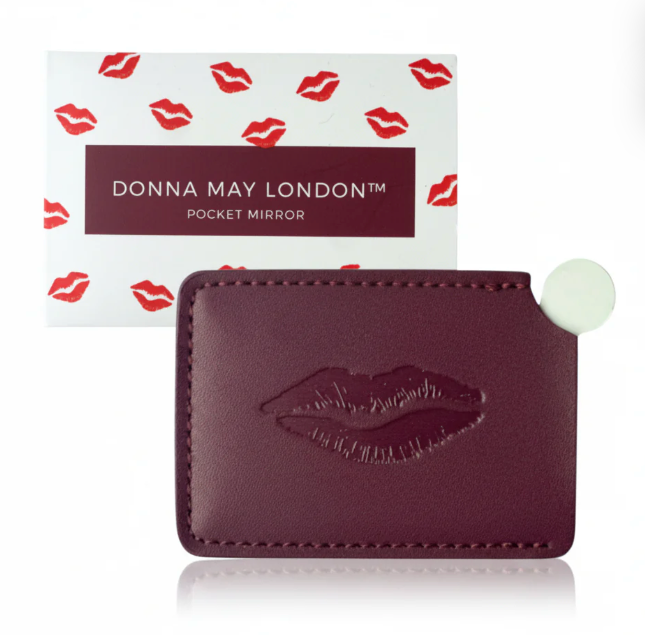 Donna May London Credit Card Pocket Mirror in Burgundy