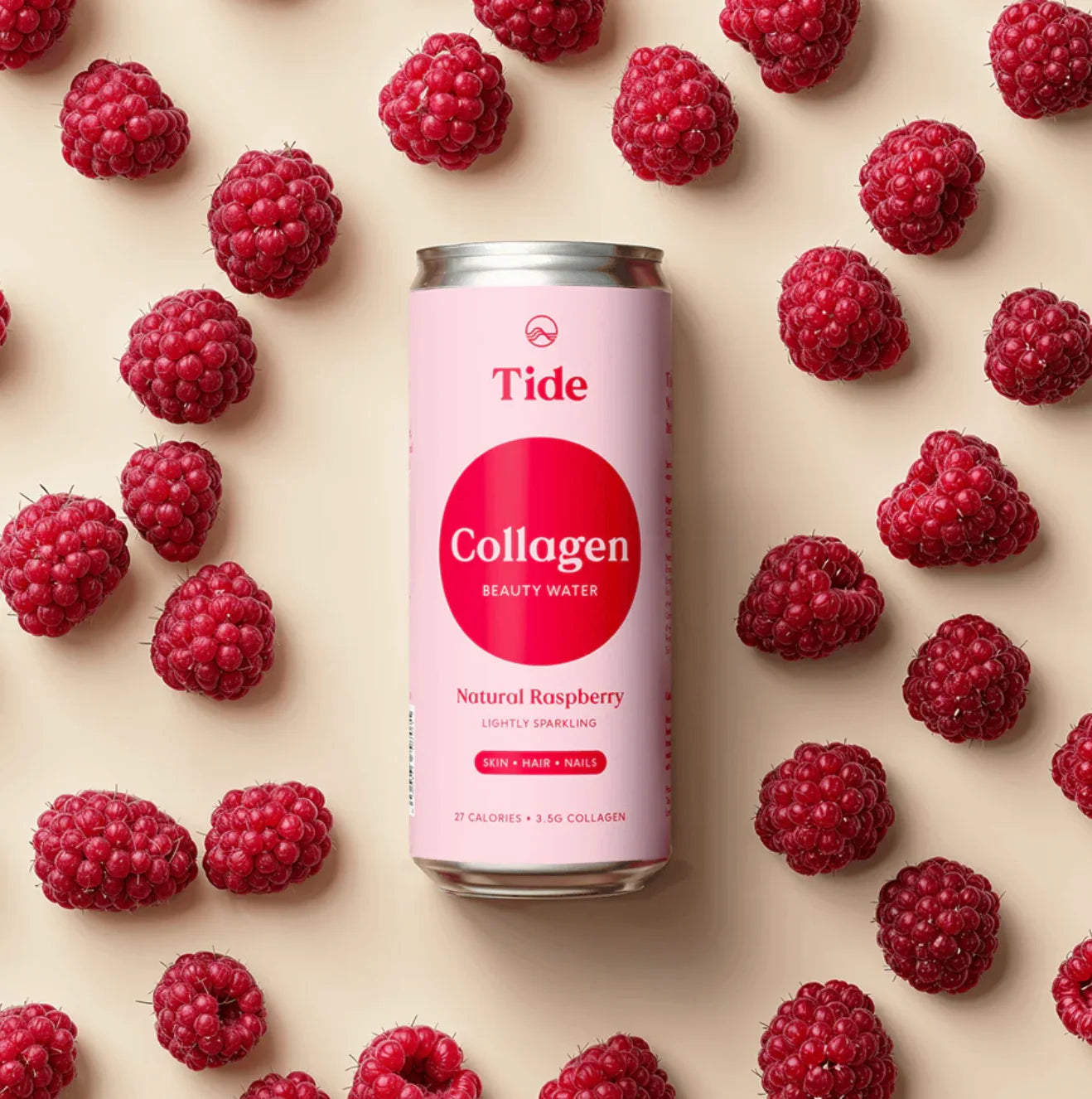 Tide Raspberry Collagen Water (330ml) - 12pk