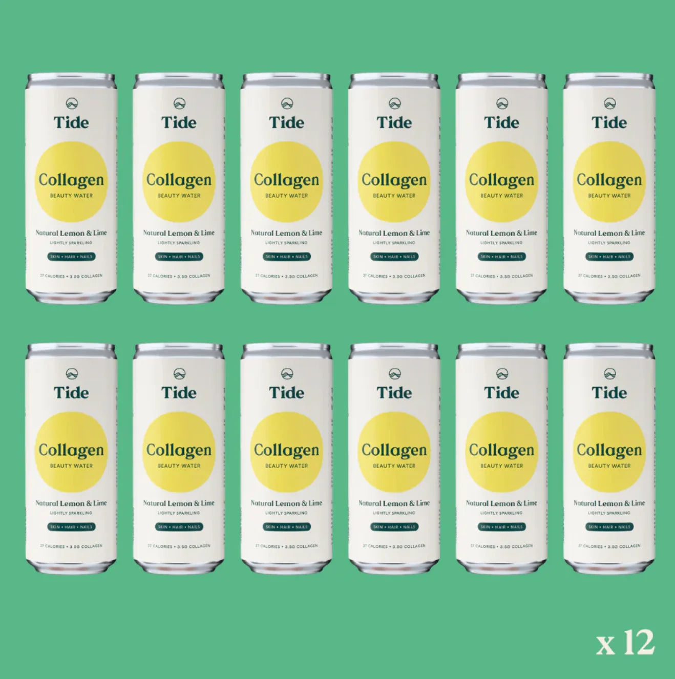 Tide Lemon and Lime Collagen Water (330ml) - 12pk