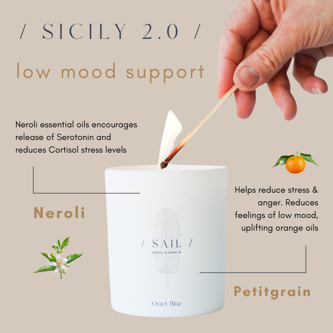 Quiet Blue SICILY 2.0 Neroli + Petitgrain Wellbeing Candle