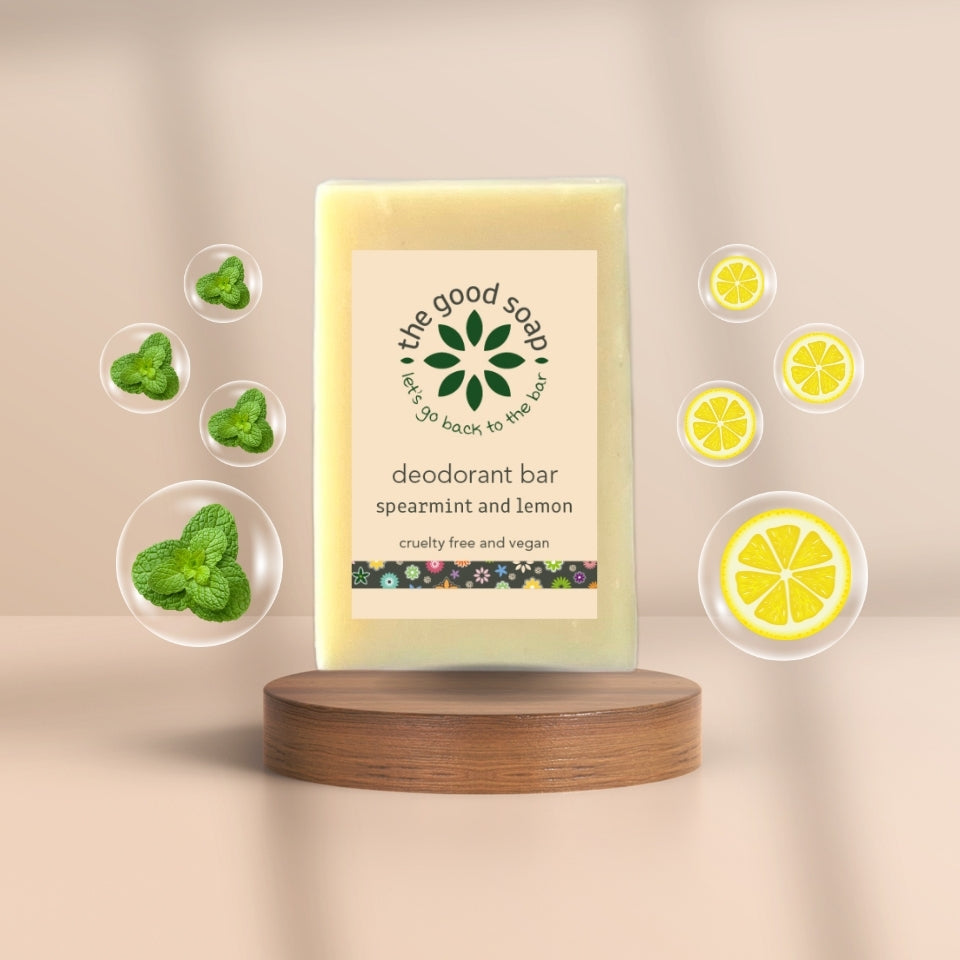The Good Soap - Natural Deodorant Bar with Spearmint and Lemon