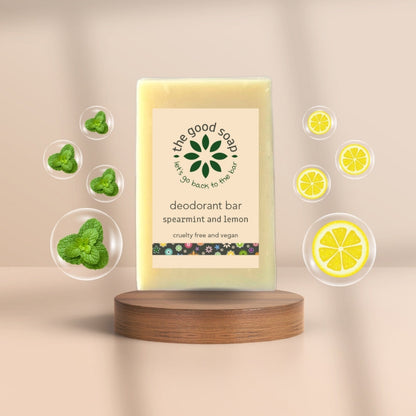 The Good Soap - Natural Deodorant Bar with Spearmint and Lemon