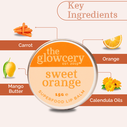 The Glowcery - Sweet Orange Superfood Lip Balm