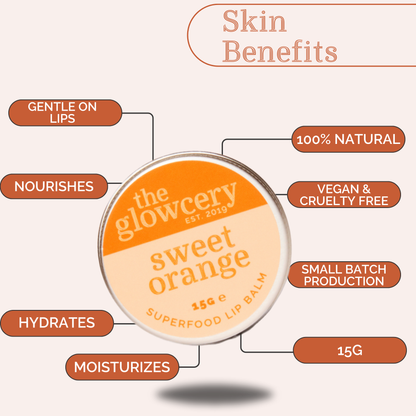 The Glowcery - Sweet Orange Superfood Lip Balm