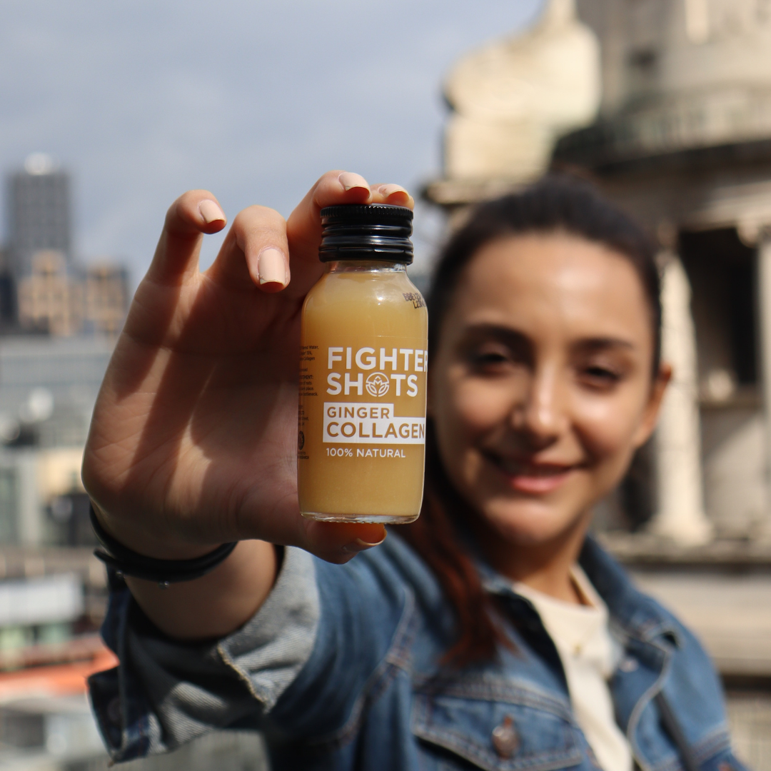 Fighter Shots Ginger + Marine Collagen 3,000mg, 12 x 60ml