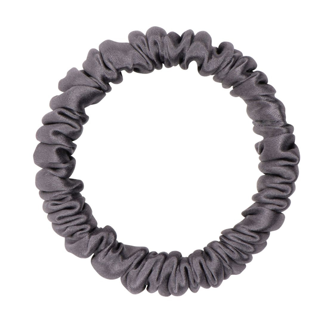 Dream Silk Dark Grey Silk Scrunchie - Skinny