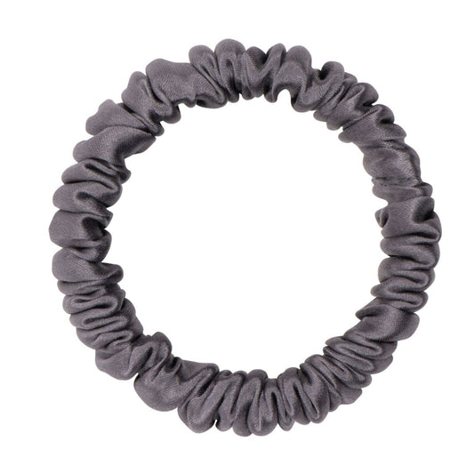 Dream Silk Dark Grey Silk Scrunchie - Skinny