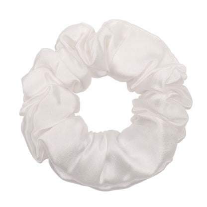 Dream Silk White Silk Scrunchie - Regular
