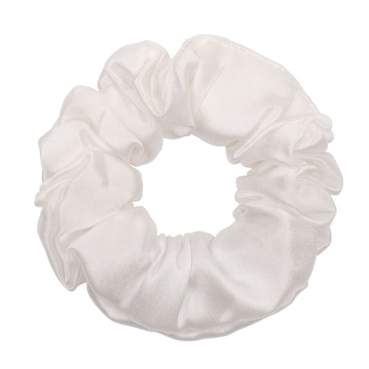 Dream Silk White Silk Scrunchie - Regular