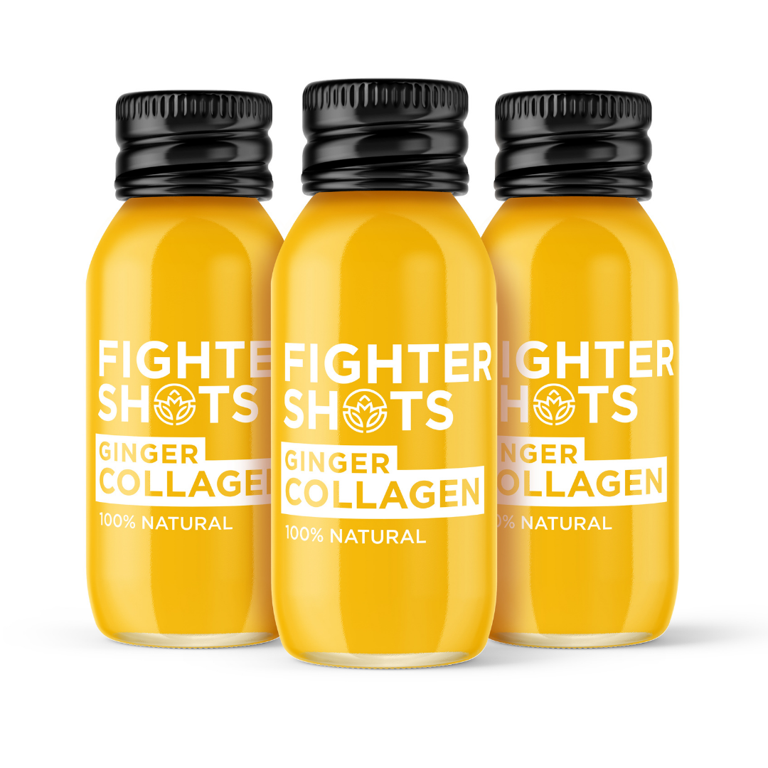 Fighter Shots Ginger + Marine Collagen 3,000mg, 12 x 60ml