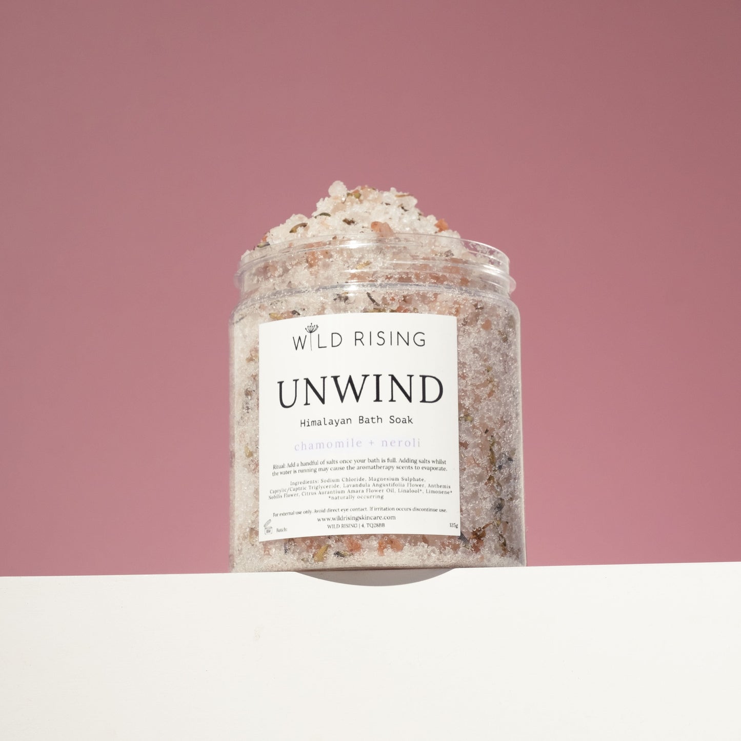 Wild Rising Skincare - Unwind - Chamomile and Neroli Bath Salts 300g