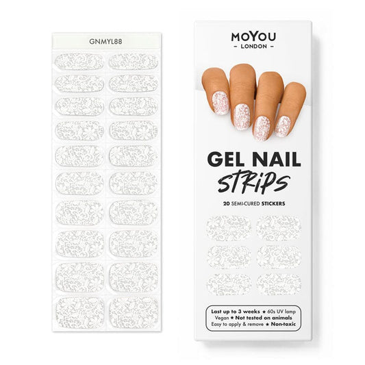 MoYou London GEL NAIL STRIP ★ WHITE LACE