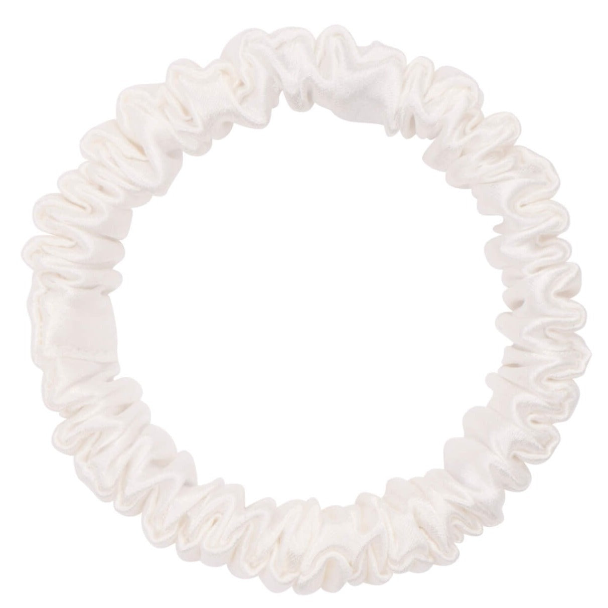 Dream Silk White Silk Scrunchie - Skinny
