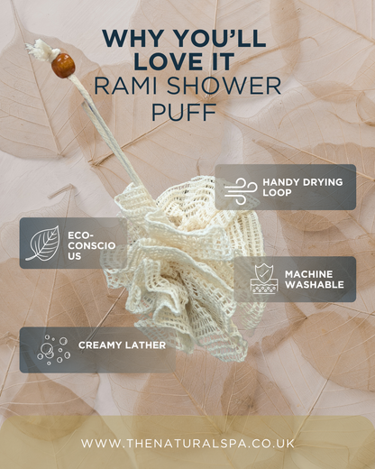 The Natural Spa - Rami Shower Puff – Exfoliating, Reusable & Eco-Friendly