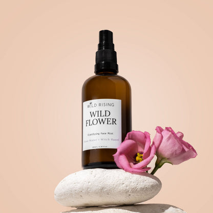 Wild Rising Skincare - Wild Flower - Organic Rose Water Facial Toner with Witch Hazel