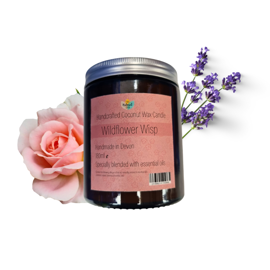 The Natural Spa - Wildflower Wisp hand poured coconut wax candle - 2 size options