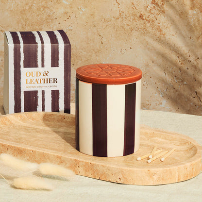Zesty Lemons Marrakesh: Chocolate Striped Candle