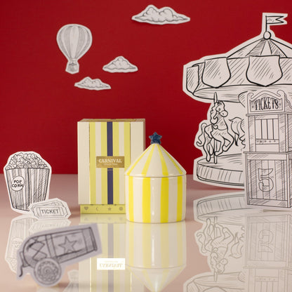Zesty Lemons Carnival: Yellow Fortune Teller Candle - Amber & Bergamot