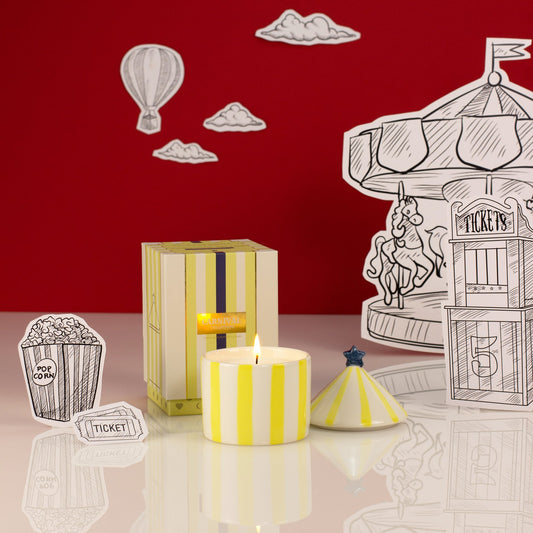 Zesty Lemons Carnival: Yellow Fortune Teller Candle - Amber & Bergamot