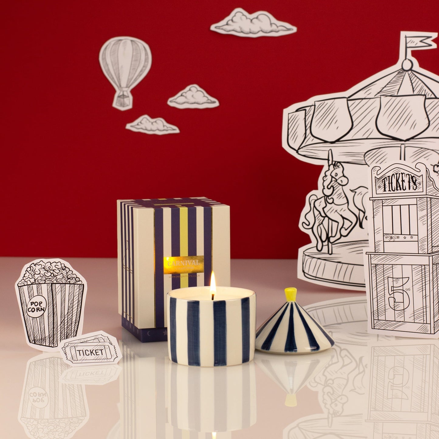 Zesty Lemons Carnival: Navy Magician Candle - Oud & Leather