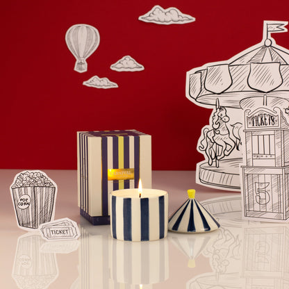 Zesty Lemons Carnival: Navy Magician Candle - Oud & Leather