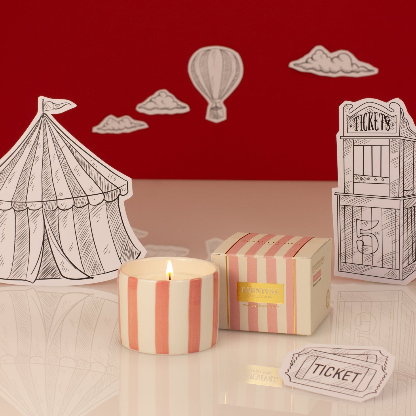 Zesty Lemons Carnival: Illusionist Pink Votive Candle - Fig & Neroli
