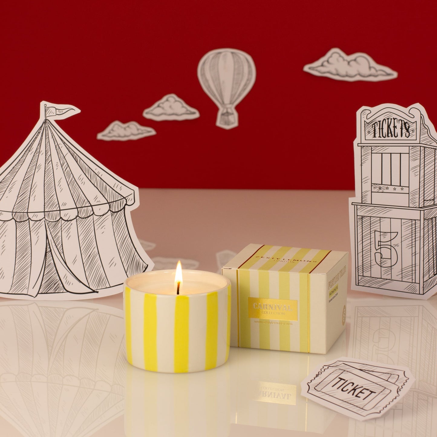 Zesty Lemons Carnival: Fortune Teller Yellow Votive Candle - Amber & Bergamot
