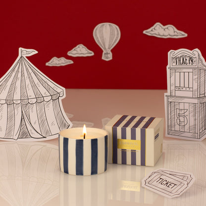 Zesty Lemons Carnival: Magician Navy Votive Candle - Oud & Leather