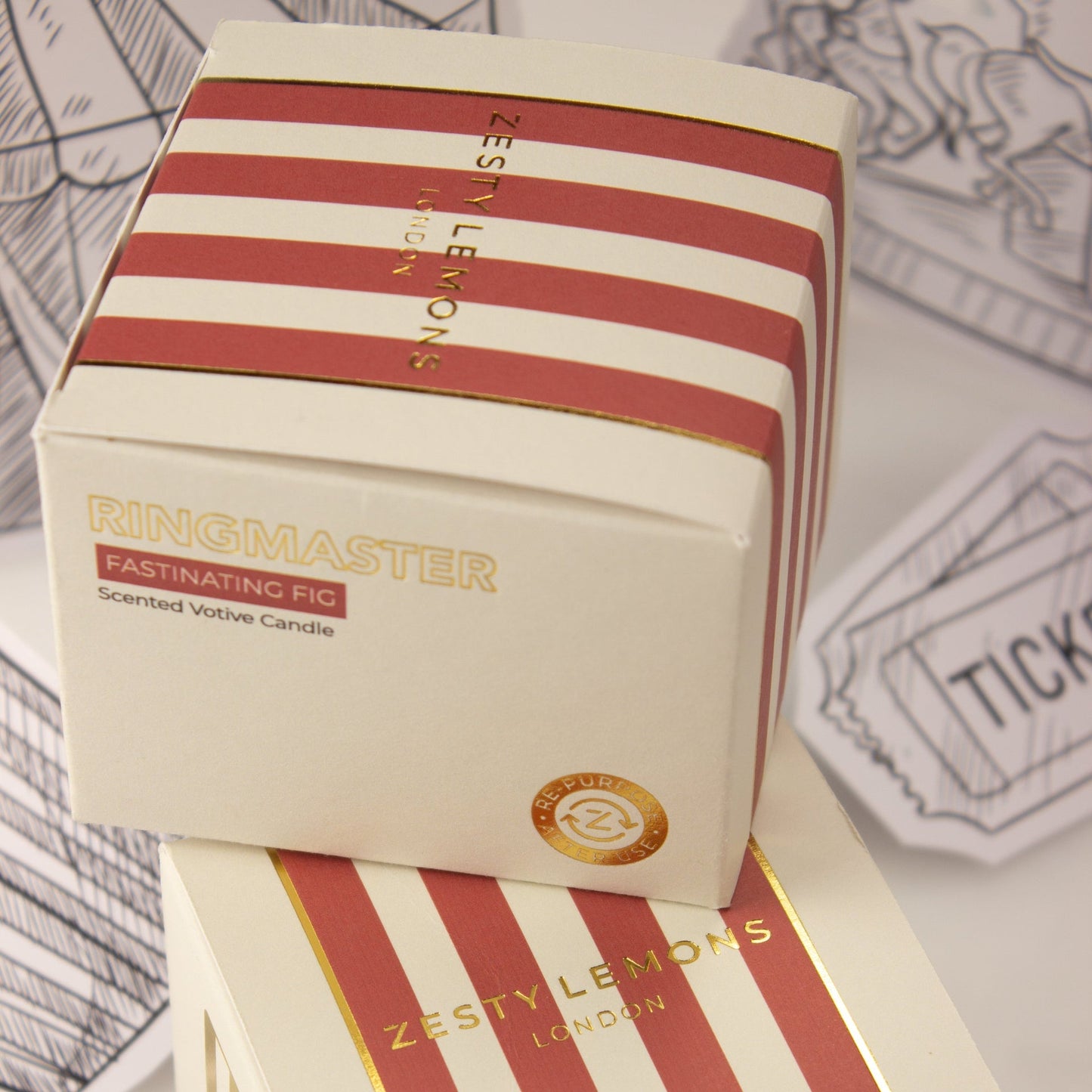 Zesty Lemons Carnival: Ringmaster Red Votive Candle - Plum & Pomegranate