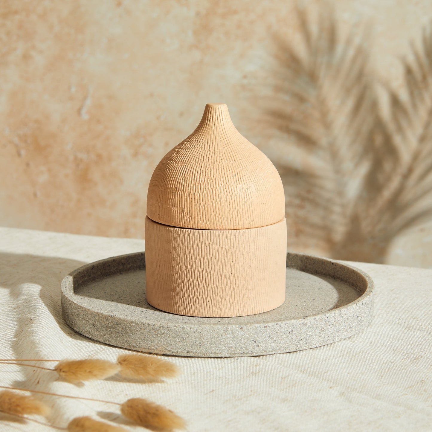 Zesty Lemons Marrakesh: Rounded Sandstone Candle - Myrrh & Tonka