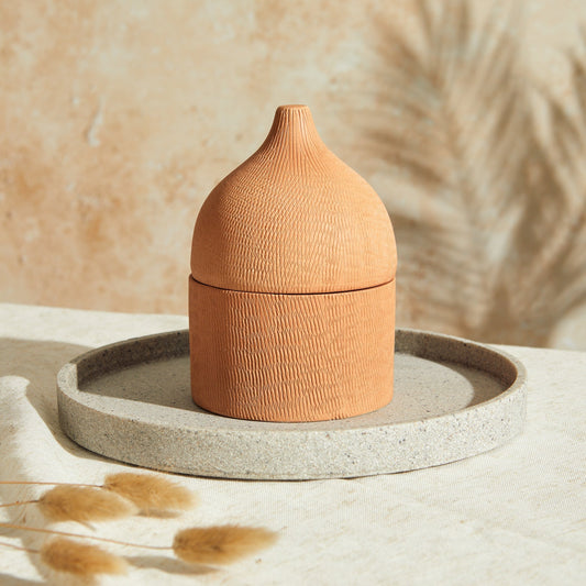 Zesty Lemons Marrakesh: Rounded Terracotta Candle - Passionfruit & Vanilla