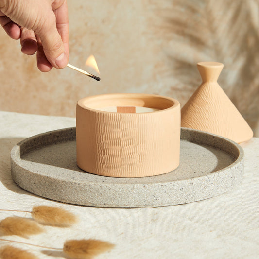 Zesty Lemons Marrakesh: Sandstone Candle - Myrrh & Tonka