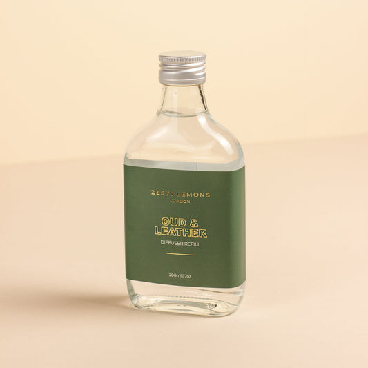 Zesty Lemons Oud & Leather: 200ml Diffuser Refill
