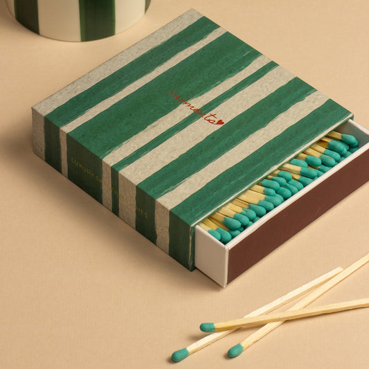 Zesty Lemons Olive Striped Memories Luxury Matches
